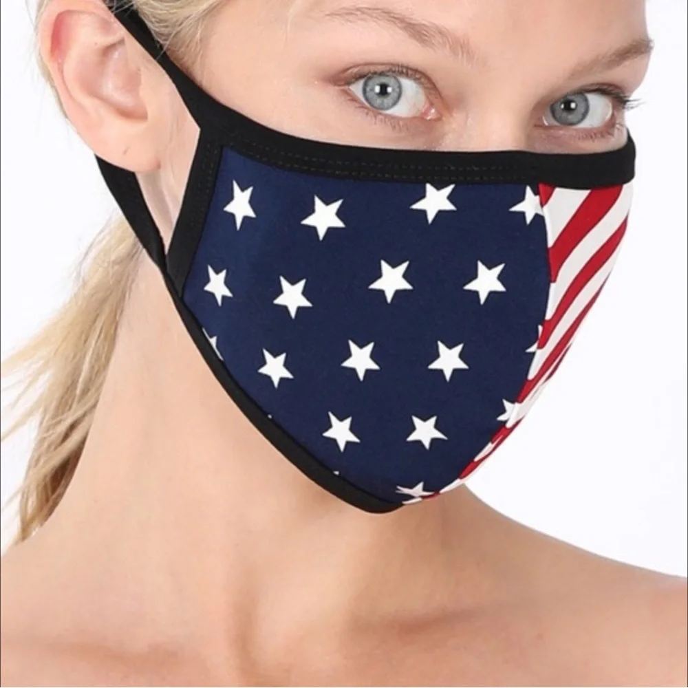 America Flag Face Mask Unisex Color Red White & Blue Size OS